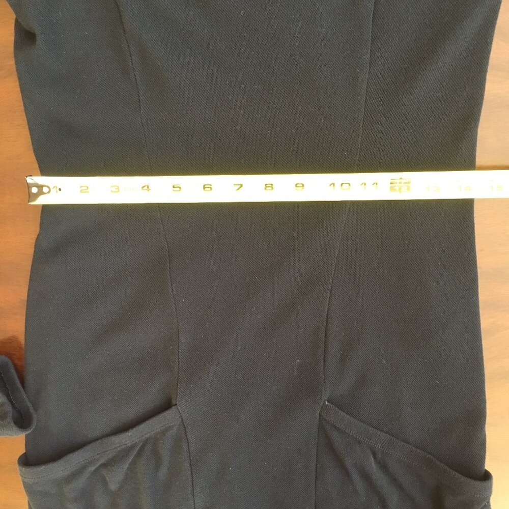 Theyskens Theory Black Long Sleeve Mini Dress 4 6 Small Medium Mesh Cross Back - Picture 8 of 9